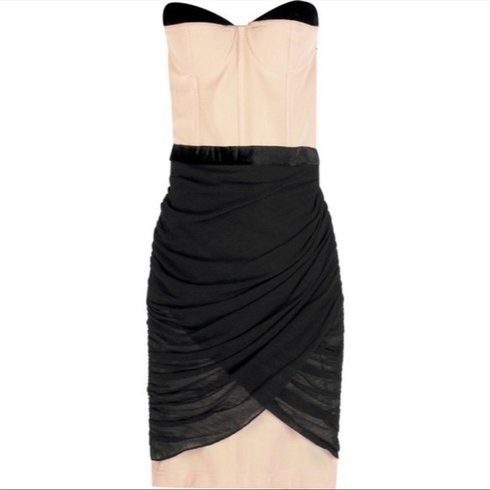 Alexander Wang corset bustier structured mesh detail strapless minidress size 4